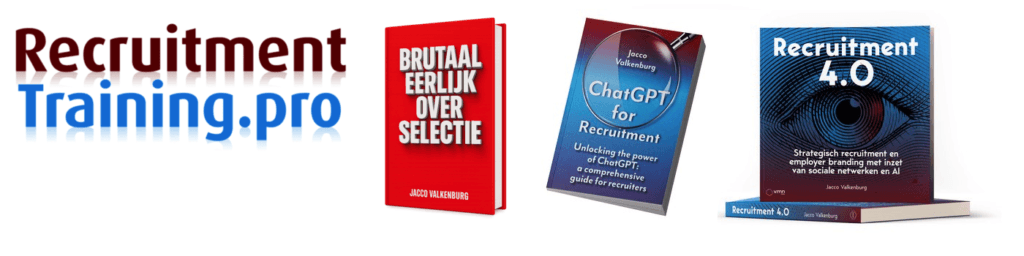 Banner met 3 actuele recruitment boeken die te verkrijgen zijn via RecruitmentTraining.pro
